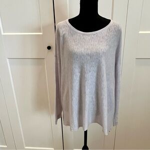 Eileen Fisher Soft Gray Long-Sleeve Scoop Neck Top